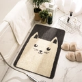 Tappetino da bagno assorbente grigio e beige con motivo a gatto antiscivolo - 40x60cm / Gatto Carino