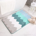 Tappetino da bagno assorbente in peluche con motivo a onde blu e grigie - 40*60cm / Green That Embraces All Rivers