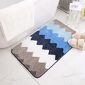 Tappeto da bagno assorbente con motivo a onde blu e grigie in morbido velluto - 40*60cm / Blue That Embraces All Rivers