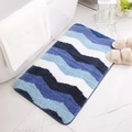 Tappetino da bagno antiscivolo con motivo a onde blu e morbida trama di peluche - 40*60cm / Wave Impression