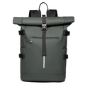 Zaino impermeabile roll-top con fibbia tattica in metallo e grande capacità in grigio scuro - Verde