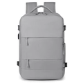 Zaino business grigio chiaro di grande capacità in nylon impermeabile con scomparto per scarpe - Grigio chiaro