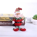 Lutin de Noël en peluche avec paillettes rouges et longues jambes pour déco de fête - Ornement de Poupée Elfe Vêtements Rouges (D-GJ52)