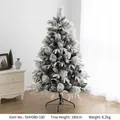 180cm flocked snow Christmas tree with red berries and pine cones on a metal stand - Mixed Leaf Snow C Style / 180cm