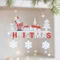 Decorazione natalizia in legno con renna, lettere intagliate e piccoli campanellini - Stile Renna
