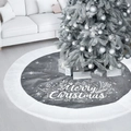 Gonna per albero di Natale grigia da 100cm con bordo in pelliccia sintetica bianca - 100CM Stile Lettere Grigio