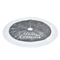 100cm Grey and White Christmas Tree Skirt with Merry Christmas Text and Snowflakes - Gray Letter Printed Style