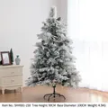90cm flocked artificial Christmas tree with pine cones on metal stand for holiday decor - Mixed Leaf Snow B Style / 150cm