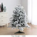 130CM frosted artificial Christmas tree with dense flocking and sturdy metal stand - Mixed Leaf Snow G Style / 130cm