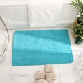 Absorbent bright blue plush bathroom rug with non-slip backing for shower decor - Small Style / Sky Blue