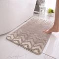 Tappetino da bagno moderno in peluche a onde beige e bianco su pavimento in marmo - 50*80cm / Grigio chiaro