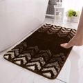 Tappeto da bagno assorbente marrone scuro con motivo a zig zag bianco sotto la vasca - 40*60cm / caffè