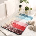 Tapis de bain rayé coloré en peluche avec fibres denses et haute absorption - Happiness Ladder-2 (Rayures Colorées) / 40*60cm
