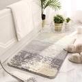 Tapis de bain antidérapant gris et bleu au design abstrait rectangulaire en tissu floqué - Ink Color-1 (Encre Bleu Gris Abstrait) / 40*60cm
