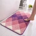 Pink and purple gradient diamond-patterned plush non-slip bath mat for bathroom home decor - Purple
