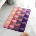 Tapis bohème antidérapant en peluche avec rayures roses, mauves et jaunes pour bain - 40*60cm / Pluie de Printemps Violet