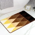 Dik badmatje met gele en bruine geometrische patronen voor de badkamer decor - 40*60cm / Driehoek Bruin