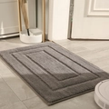 Absorbent grey bathroom floor mat with a soft plush texture and minimalist rectangular design - 40x60cm / Geometric Starry Gray