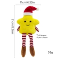 Star-shaped Christmas plush doll with red hat and striped legs, height 21cm, yellow finish - Yellow Star Doll Ornament