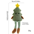 Green plush Christmas tree doll with striped legs and star topper, 23cm height variant - Green Christmas Tree Doll Ornament / Green Christmas Tree Style