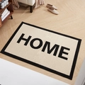 Ορθογώνιο χαλάκι εισόδου HOME με μαύρο περίγραμμα σε ανοιχτόχρωμο ξύλινο δάπεδο - 50x80cm / Στυλ HOME