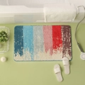 Tappetino bagno assorbente con strisce verticali colorate e fondo antiscivolo - 50x80cm / Sentiero della Felicità-Rosso