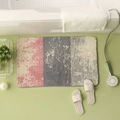 Tappeto da bagno assorbente con design color-block rosa e grigio in morbido peluche - 40x60cm / Impressione a Inchiostro-Rosa