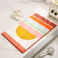 Tappeto da bagno assorbente con motivi geometrici colorati e fondo antiscivolo - Stile Paradiso Arcobaleno / Piccolo