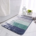 Alfombra de baño nórdica con rayas degradadas multicolores y textura de felpa larga - 40x60cm / Radiante