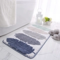 Alfombra de baño nórdica con plumas azules sobre alfombra rectangular suave antideslizante - 40x60cm / Pluma Danzante Azul