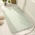 Alfombrilla de baño gruesa verde menta con textura antideslizante y fibras suaves - 40x60cm / Verde menta
