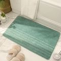 Alfombrilla antideslizante verde menta gruesa con textura de pelo alto y bajo - 40x60cm / Verde claro