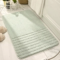 Thick mint green absorbent bath mat with non-slip texture and horizontal stripe pattern - 40x60cm / Light Green