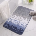 Alfombra de baño nórdica moderna con degradado gris azul y fibra de felpa antideslizante - 40x60cm / Degradado Silvestre Azul
