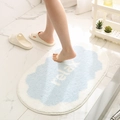 Tappeto bagno azzurro a nuvola con scritta relax su pavimento in marmo - 40x60cm / Menta (Blu)