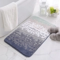 Alfombra de baño rectangular de felpa con degradado azul y gris en suelo de mármol - 40x60cm / Degradado Silvestre Verde