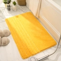 Alfombrilla de baño amarilla brillante absorbente con rayas gruesas de textura - Amarillo Brillante