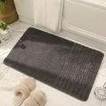 Thickened dark grey rectangular bathroom floor mat with soft non-slip plush texture - Dark Gray