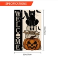 Detaillierte Maße für 30x45 cm Halloween Gartenfahne mit Geist und Kürbis Motiv - Stil 3