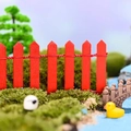Miniature red wooden fence decoration for succulent pots and fairy garden landscapes - Red