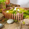 Clôture miniature en bois marron flexible 90cm pour jardin de succulentes DIY paysage - café