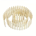Flexible miniature natural wood picket fence for succulent garden landscaping - Natural Wood Color