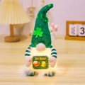 Glow St. Patrick's Day gnome with green sequin hat and I'm Irish sign ornament - Knitted Hat Holding Sign Style