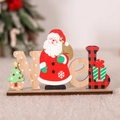 Λεπτομέρεια ξύλινο Noel διακοσμητικό με Άγιο Βασίλη και κόκκινο καρό μοτίβο στολίδι - Στυλ Άγιος Βασίλης (Noel)