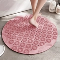 Pink round non-slip shower mat with massaging texture for bathroom floor and safety - Small / Pink