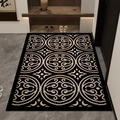 Zerbino retrò di lusso con motivi circolari neri e beige per ingresso elegante - 50*80cm / Vite - Perla Nera