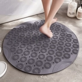 Grey round non-slip bathroom mat with massage texture and drainage holes - Small / Gunmetal