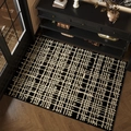 Tappeto d'ingresso vintage francese con motivo geometrico bianco e nero e trama antiscivolo - 50x80cm / Griglia Geometrica Bianca e Nera (Yin Shan)