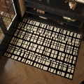 Tappetino d'ingresso stile crema francese con griglia nera e beige - 50x80cm / Ten Directions (Griglia astratta nera crema)