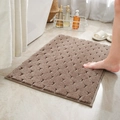 Donkerbruine absorberende badmat met antisliproostertextuur voor badkamer - 40x60cm / Bruin